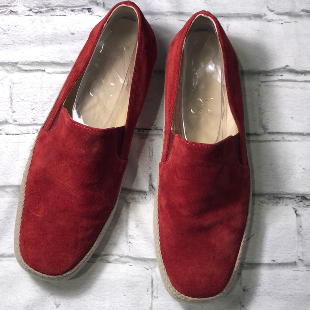 Brunos Italian Luxury Espadrilles Red Suede Mens size 42